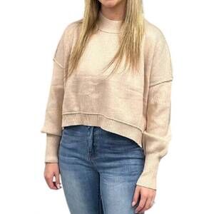 NEW LILY CLOTHING cropped sweater in apricot